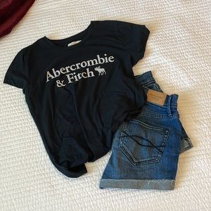 High waisted denim shorts